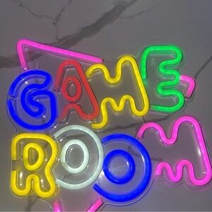 Colorful Neon Game Room Sign